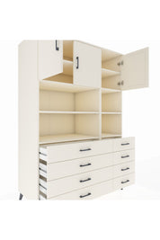 Kronos Dolap 8 Raflı 8 Çekmeceli 3 Kapaklı 132x59x195 Aytaşı-Aytaşı/Aytaşı
