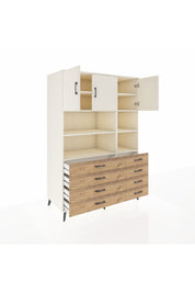 Kronos Dolap 8 Raflı 8 Çekmeceli 3 Kapaklı 132x59x195 Aytaşı-Aytaşı/Çam