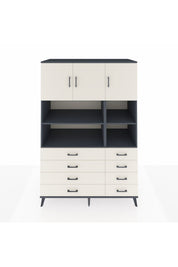 Kronos Dolap 8 Raflı 8 Çekmeceli 3 Kapaklı 132x59x195 Antrasit-Aytaşı/Aytaşı