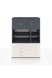 Kronos Dolap 8 Raflı 8 Çekmeceli 3 Kapaklı 132x59x195 Antrasit-Antrasit/Aytaşı