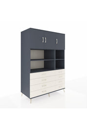 Kronos Dolap 8 Raflı 8 Çekmeceli 3 Kapaklı 132x59x195 Antrasit-Antrasit/Aytaşı