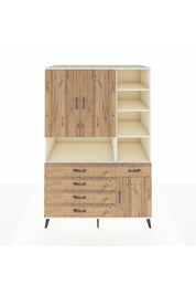 Kronos Dolap 8 Raflı 5 Çekmeceli 3 Kapaklı 132x59x195 Aytaşı-Çam/Çam