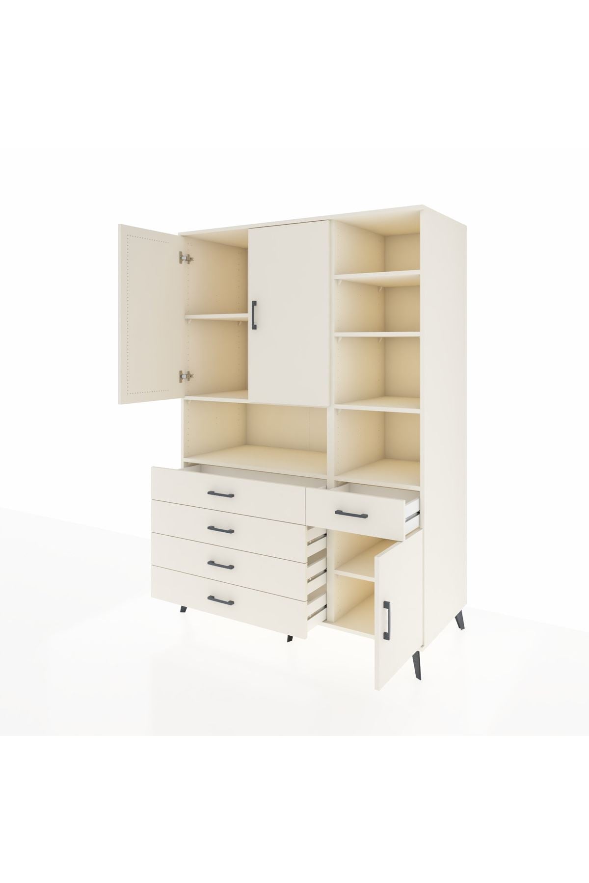 Kronos Dolap 8 Raflı 5 Çekmeceli 3 Kapaklı 132x59x195 Aytaşı-Aytaşı/Aytaşı