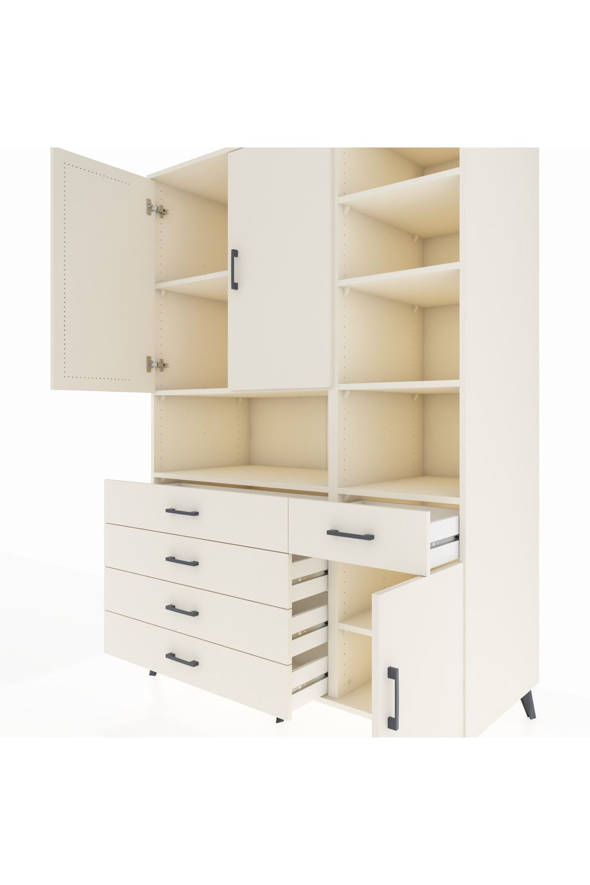 Kronos Dolap 8 Raflı 5 Çekmeceli 3 Kapaklı 132x59x195 Aytaşı-Aytaşı/Aytaşı