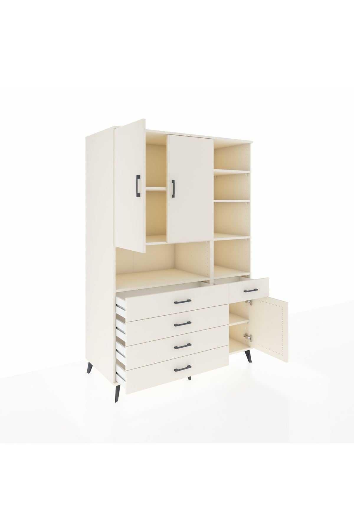 Kronos Dolap 8 Raflı 5 Çekmeceli 3 Kapaklı 132x59x195 Aytaşı-Aytaşı/Aytaşı