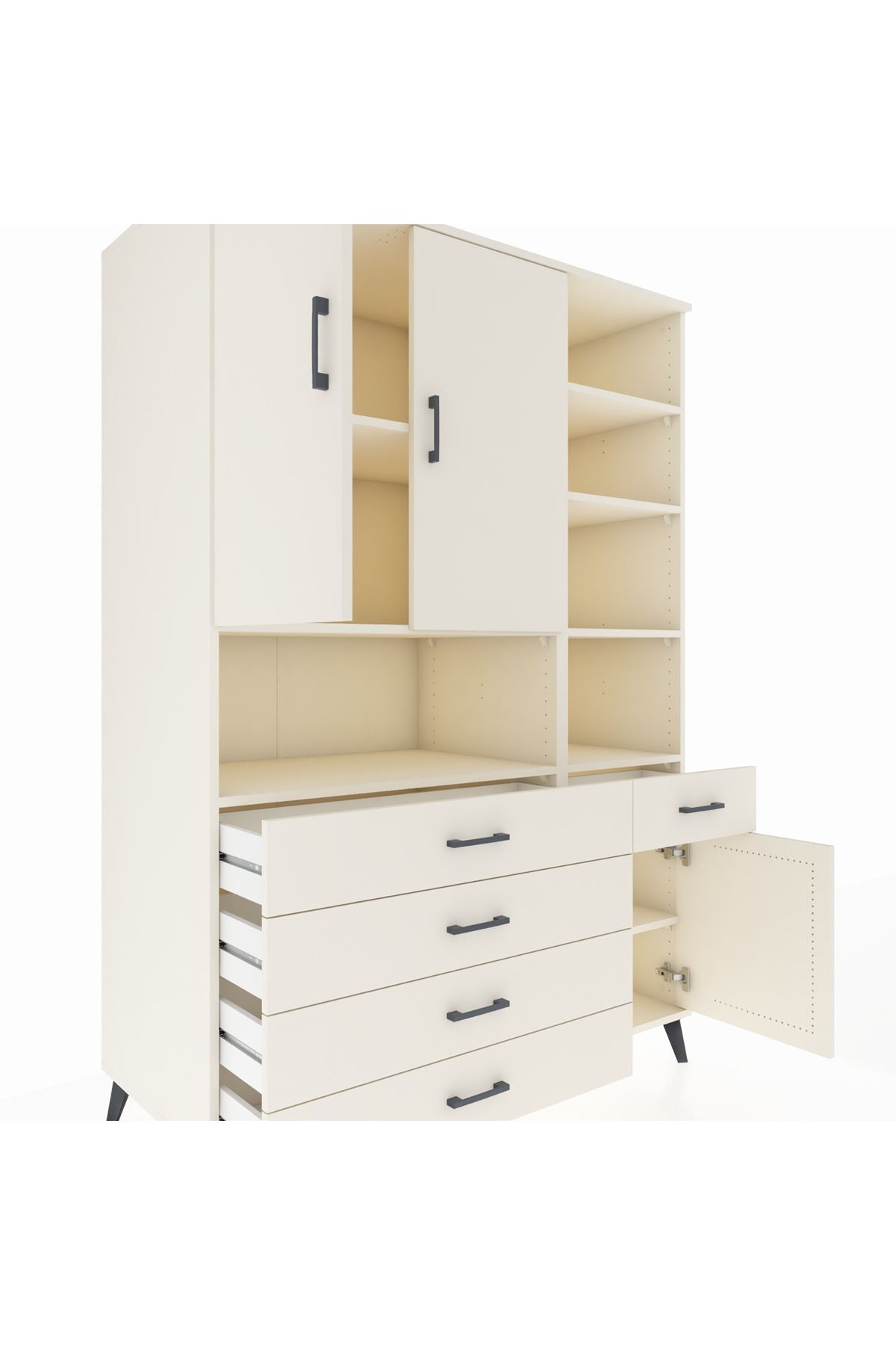 Kronos Dolap 8 Raflı 5 Çekmeceli 3 Kapaklı 132x59x195 Aytaşı-Aytaşı/Aytaşı