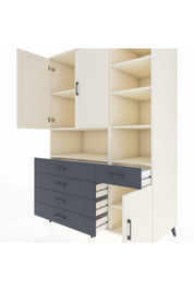 Kronos Dolap 8 Raflı 5 Çekmeceli 3 Kapaklı 132x59x195 Aytaşı-Aytaşı/Antrasit