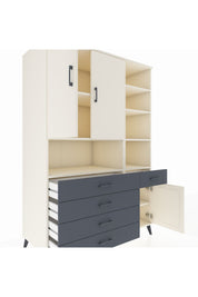 Kronos Dolap 8 Raflı 5 Çekmeceli 3 Kapaklı 132x59x195 Aytaşı-Aytaşı/Antrasit