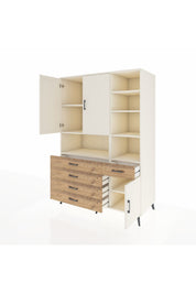 Kronos Dolap 8 Raflı 5 Çekmeceli 3 Kapaklı 132x59x195 Aytaşı-Aytaşı/Çam