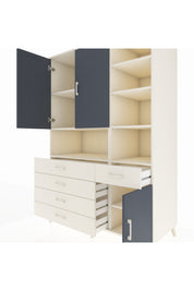 Kronos Dolap 8 Raflı 5 Çekmeceli 3 Kapaklı 132x59x195 Aytaşı-Antrasit/Aytaşı