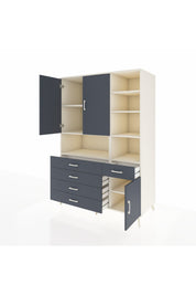 Kronos Dolap 8 Raflı 5 Çekmeceli 3 Kapaklı 132x59x195 Aytaşı-Antrasit/Antrasit