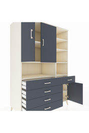 Kronos Dolap 8 Raflı 5 Çekmeceli 3 Kapaklı 132x59x195 Aytaşı-Antrasit/Antrasit