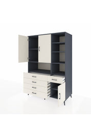 Kronos Dolap 8 Raflı 5 Çekmeceli 3 Kapaklı 132x59x195 Antrasit-Aytaşı/Aytaşı