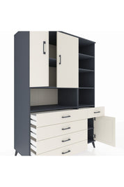 Kronos Dolap 8 Raflı 5 Çekmeceli 3 Kapaklı 132x59x195 Antrasit-Aytaşı/Aytaşı