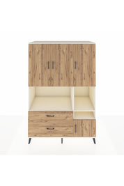 Kronos Dolap 7 Raflı 2 Çekmeceli 4 Kapaklı 132x59x195 Aytaşı-Çam/Çam