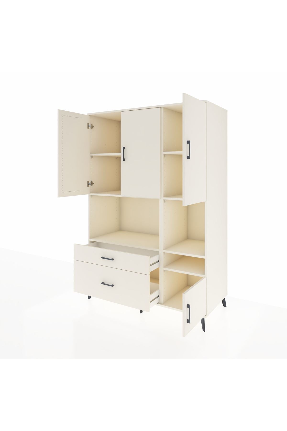 Kronos Dolap 7 Raflı 2 Çekmeceli 4 Kapaklı 132x59x195 Aytaşı-Aytaşı/Aytaşı