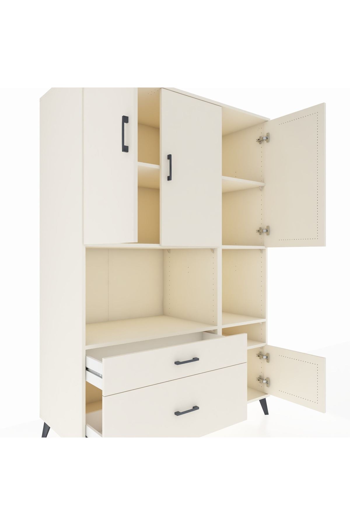 Kronos Dolap 7 Raflı 2 Çekmeceli 4 Kapaklı 132x59x195 Aytaşı-Aytaşı/Aytaşı