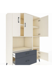 Kronos Dolap 7 Raflı 2 Çekmeceli 4 Kapaklı 132x59x195 Aytaşı-Aytaşı/Antrasit