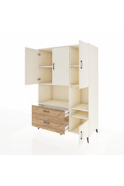 Kronos Dolap 7 Raflı 2 Çekmeceli 4 Kapaklı 132x59x195 Aytaşı-Aytaşı/Çam