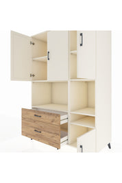 Kronos Dolap 7 Raflı 2 Çekmeceli 4 Kapaklı 132x59x195 Aytaşı-Aytaşı/Çam