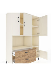 Kronos Dolap 7 Raflı 2 Çekmeceli 4 Kapaklı 132x59x195 Aytaşı-Aytaşı/Çam