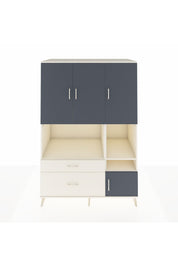 Kronos Dolap 7 Raflı 2 Çekmeceli 4 Kapaklı 132x59x195 Aytaşı-Antrasit/Aytaşı