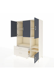 Kronos Dolap 7 Raflı 2 Çekmeceli 4 Kapaklı 132x59x195 Aytaşı-Antrasit/Aytaşı