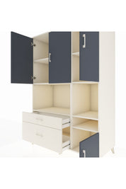 Kronos Dolap 7 Raflı 2 Çekmeceli 4 Kapaklı 132x59x195 Aytaşı-Antrasit/Aytaşı