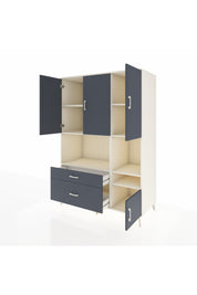 Kronos Dolap 7 Raflı 2 Çekmeceli 4 Kapaklı 132x59x195 Aytaşı-Antrasit/Antrasit