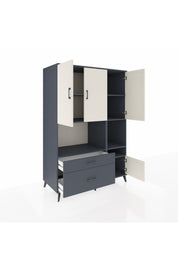 Kronos Dolap 7 Raflı 2 Çekmeceli 4 Kapaklı 132x59x195 Antrasit-Aytaşı/Antrasit