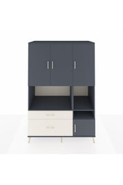 Kronos Dolap 7 Raflı 2 Çekmeceli 4 Kapaklı 132x59x195 Antrasit-Antrasit/Aytaşı