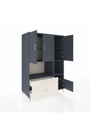 Kronos Dolap 7 Raflı 2 Çekmeceli 4 Kapaklı 132x59x195 Antrasit-Antrasit/Aytaşı