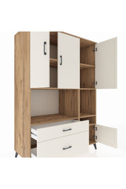Kronos Dolap 7 Raflı 2 Çekmeceli 4 Kapaklı 132x59x195 Çam-Aytaşı/Aytaşı