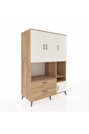 Kronos Dolap 7 Raflı 2 Çekmeceli 4 Kapaklı 132x59x195 Çam-Aytaşı/Çam