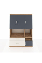 Kronos Dolap 7 Raflı 2 Çekmeceli 4 Kapaklı 132x59x195 Çam-Antrasit/Aytaşı