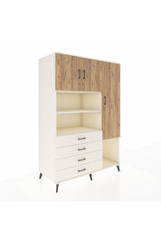 Kronos Dolap 8 Raflı 4 Çekmeceli 3 Kapaklı 132x59x195 Aytaşı-Çam/Aytaşı