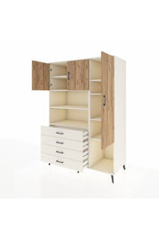 Kronos Dolap 8 Raflı 4 Çekmeceli 3 Kapaklı 132x59x195 Aytaşı-Çam/Aytaşı