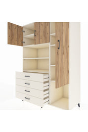 Kronos Dolap 8 Raflı 4 Çekmeceli 3 Kapaklı 132x59x195 Aytaşı-Çam/Aytaşı