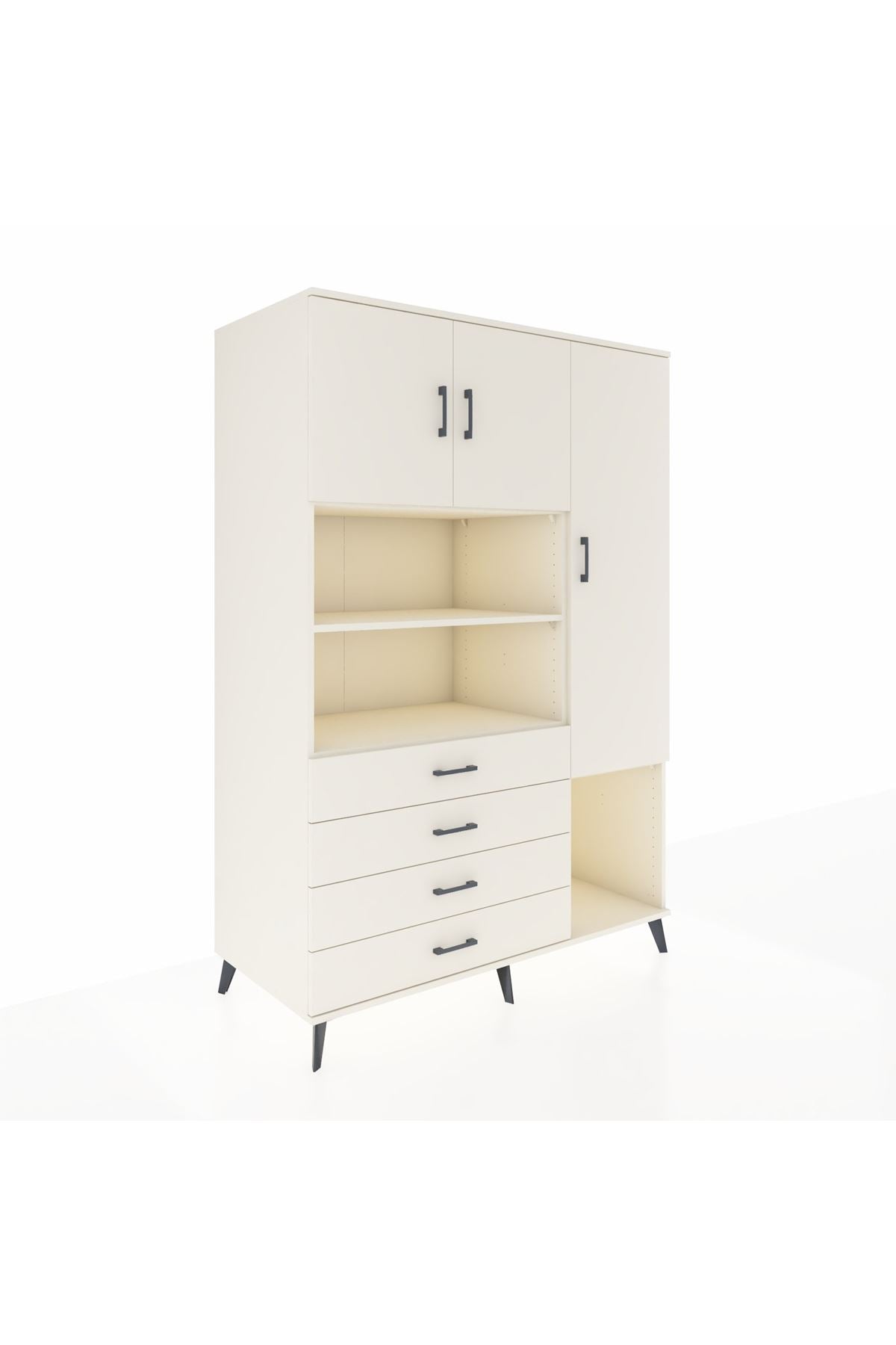 Kronos Dolap 8 Raflı 4 Çekmeceli 3 Kapaklı 132x59x195 Aytaşı-Aytaşı/Aytaşı