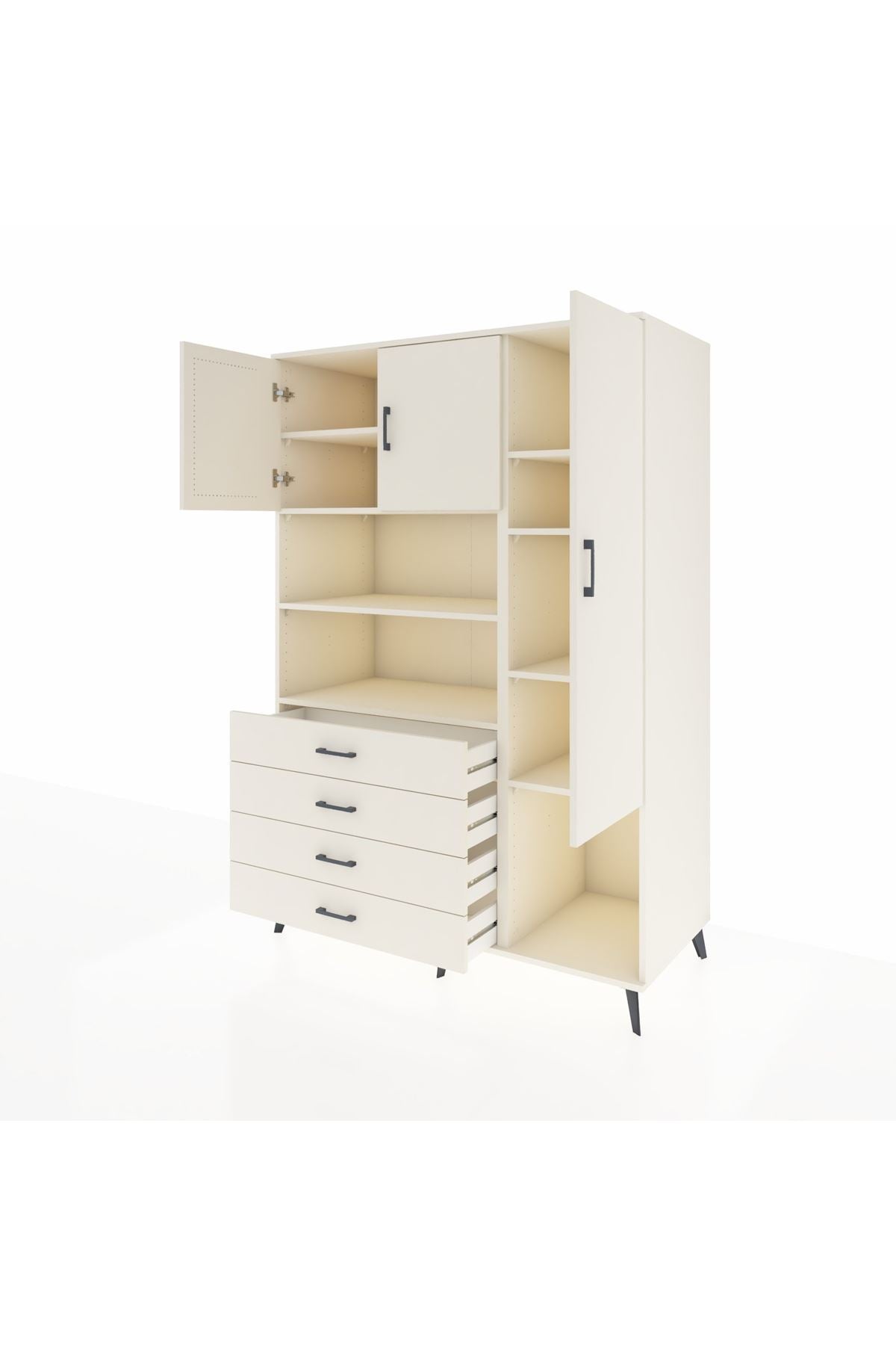 Kronos Dolap 8 Raflı 4 Çekmeceli 3 Kapaklı 132x59x195 Aytaşı-Aytaşı/Aytaşı