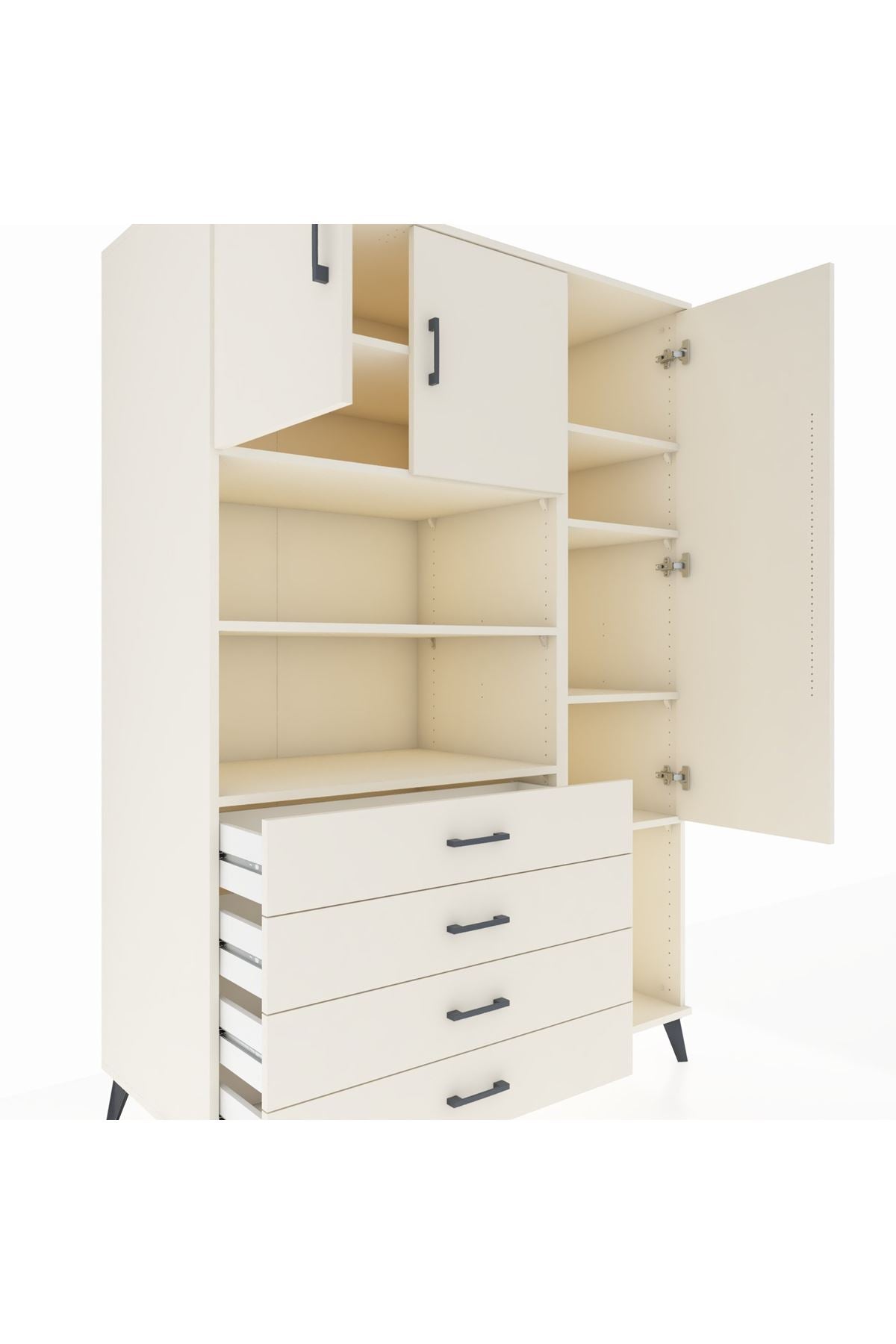 Kronos Dolap 8 Raflı 4 Çekmeceli 3 Kapaklı 132x59x195 Aytaşı-Aytaşı/Aytaşı