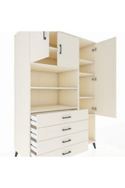 Kronos Dolap 8 Raflı 4 Çekmeceli 3 Kapaklı 132x59x195 Aytaşı-Aytaşı/Aytaşı