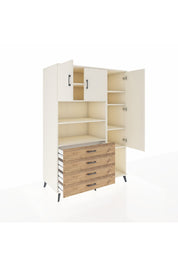 Kronos Dolap 8 Raflı 4 Çekmeceli 3 Kapaklı 132x59x195 Aytaşı-Aytaşı/Çam