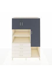 Kronos Dolap 8 Raflı 4 Çekmeceli 3 Kapaklı 132x59x195 Aytaşı-Antrasit/Aytaşı