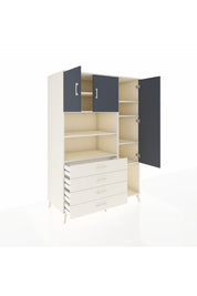 Kronos Dolap 8 Raflı 4 Çekmeceli 3 Kapaklı 132x59x195 Aytaşı-Antrasit/Aytaşı