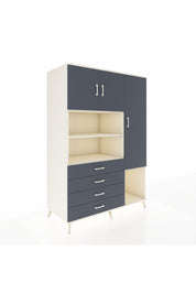 Kronos Dolap 8 Raflı 4 Çekmeceli 3 Kapaklı 132x59x195 Aytaşı-Antrasit/Antrasit