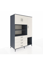 Kronos Dolap 8 Raflı 4 Çekmeceli 3 Kapaklı 132x59x195 Antrasit-Aytaşı/Aytaşı