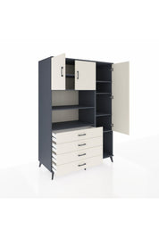 Kronos Dolap 8 Raflı 4 Çekmeceli 3 Kapaklı 132x59x195 Antrasit-Aytaşı/Aytaşı