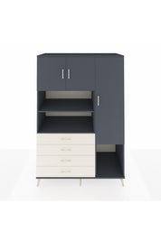 Kronos Dolap 8 Raflı 4 Çekmeceli 3 Kapaklı 132x59x195 Antrasit-Antrasit/Aytaşı