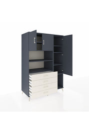 Kronos Dolap 8 Raflı 4 Çekmeceli 3 Kapaklı 132x59x195 Antrasit-Antrasit/Aytaşı